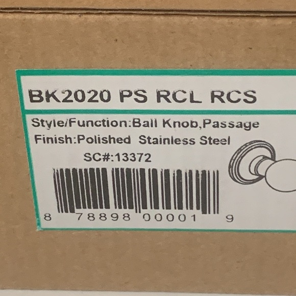 Copper Creek Finish Polish Stainless Steel Passage Hall Knob or Closet Door - Picture 4 of 4